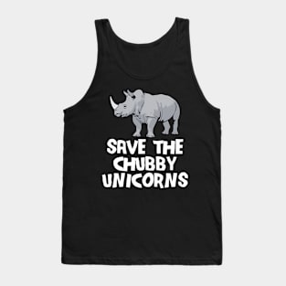 Save The Chubby Unicorns Rhino Animal Rights Tank Top